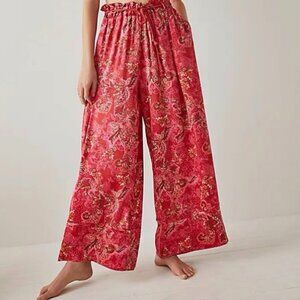 Free People Goddess Lounge Pant Small Fruit Punch Combo Wide Leg Boho Oversized